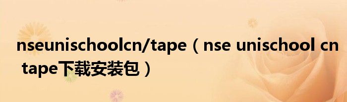 nseunischoolcn/tape（nse unischool cn tape下载安装包）